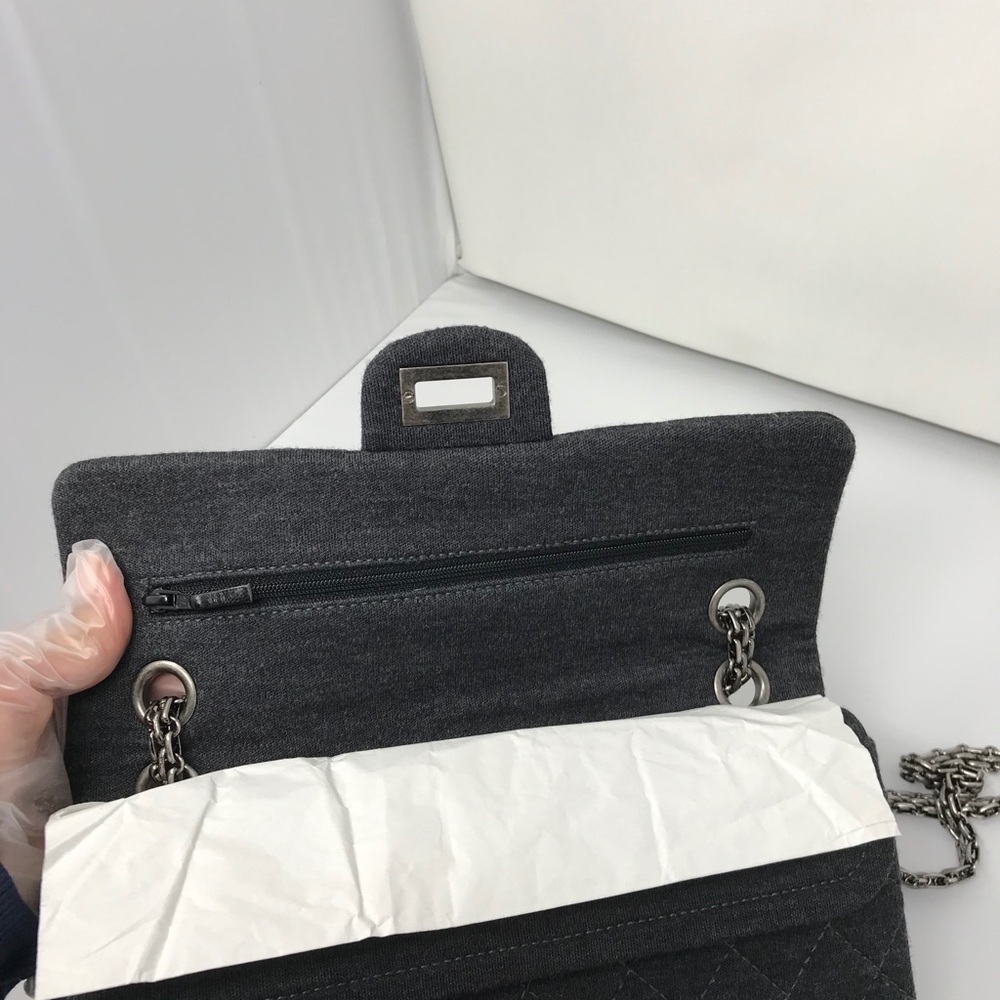 Chanel 2.55 Reissue Mademoiselle Grey Jersey - Picture 6 of 16